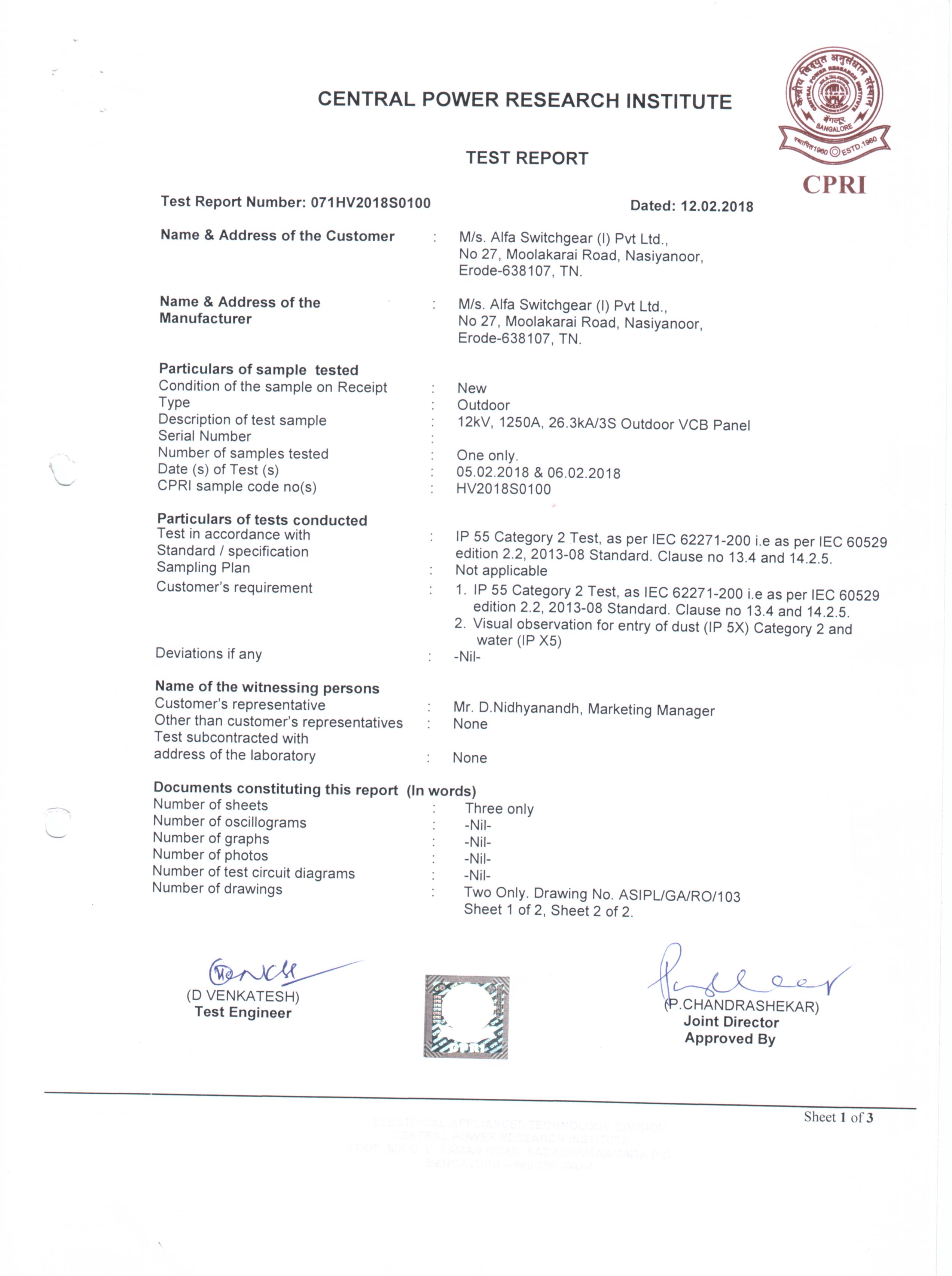 CPRI | Alfa Switchgear